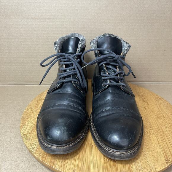Heyraud Black Leather Chelsy lace up Boots Size Us 8 EUR 41 Mens main image 6